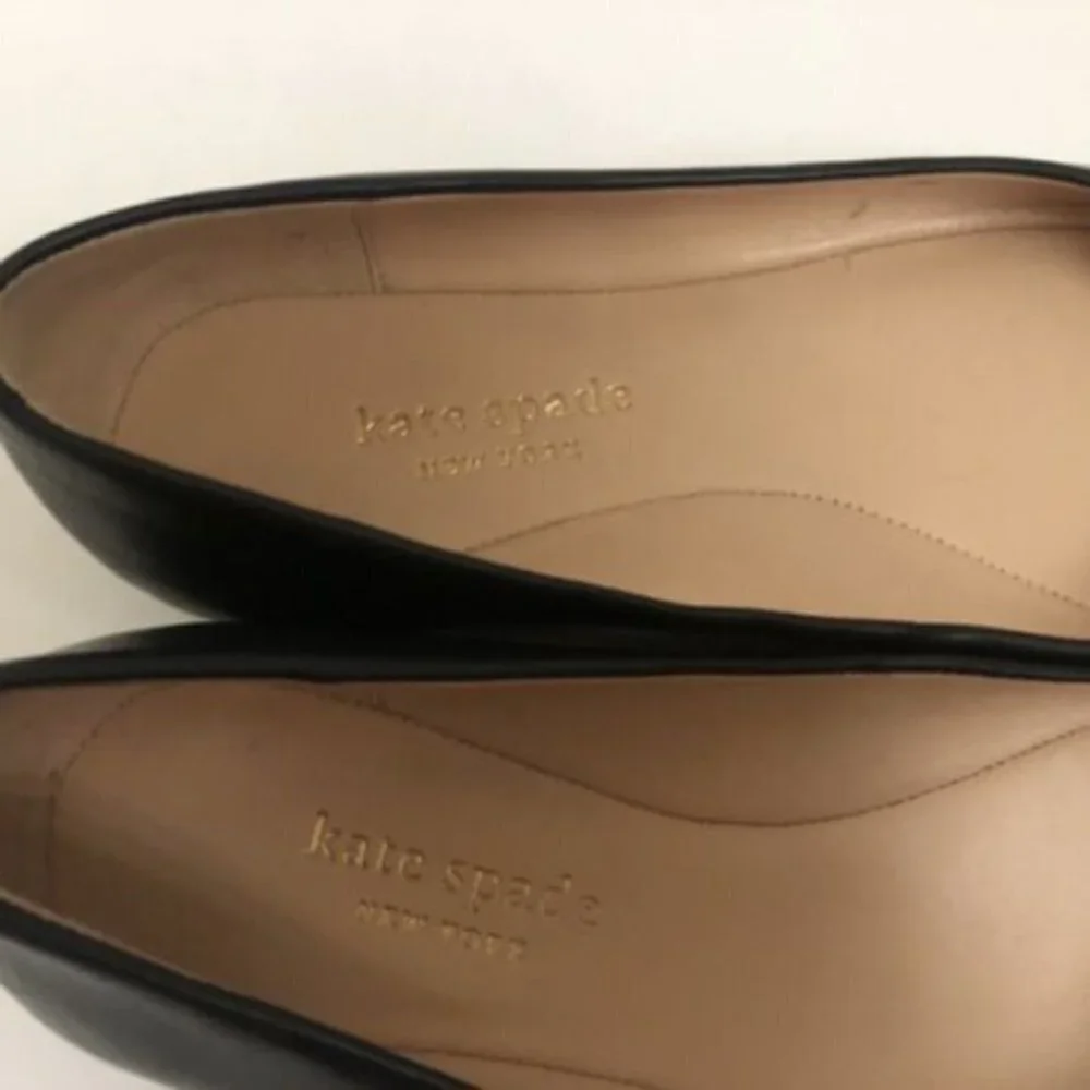 Kate Spade Women's Shoes 6B Black Leather Ballet Flat slip ons